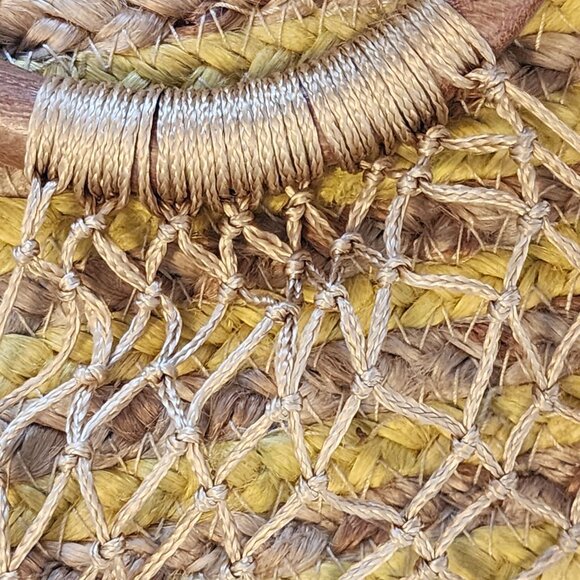 Woven Stripe Crossbody Bag With Drawstring Lining & Top Handle - Picture 6 of 14